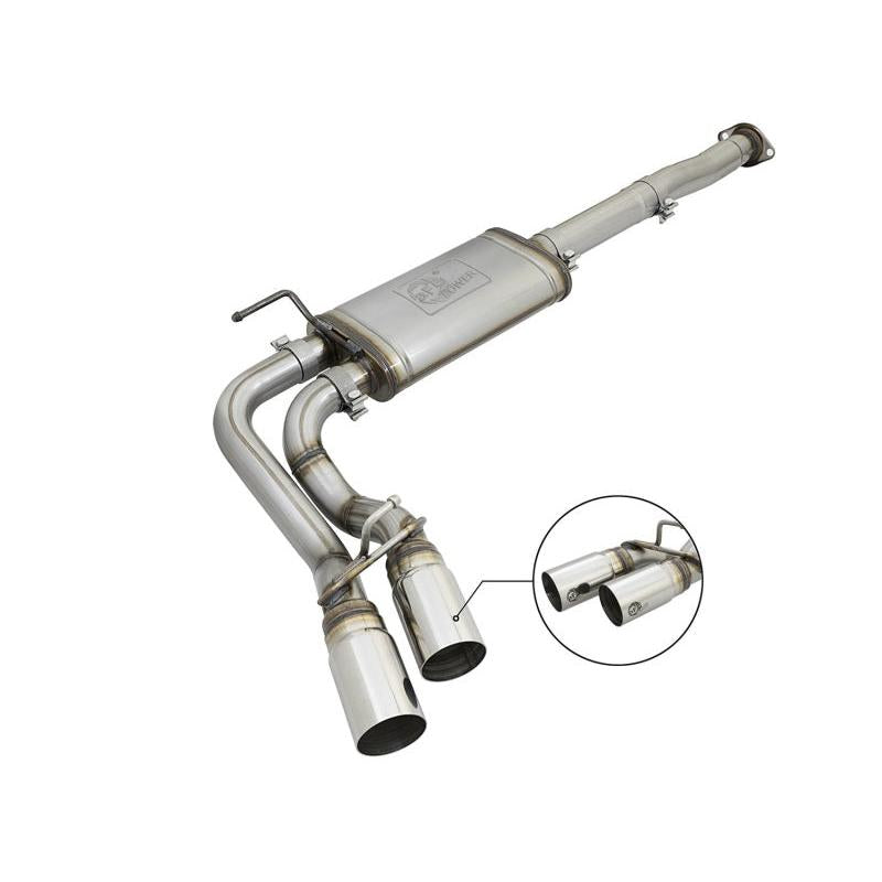 aFe Power Rebel Series 3in SS Cat-Back Exhaust w/ Polished Tips 2005-2015 Toyota Tacoma V6-4.0L-SR1 Performance