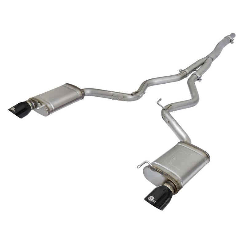 aFe MACHForce XP Exhausts Cat-Back SS-304 EXH w/ Black Tips 15-16 Ford Mustang EcoBoost 2.3L (t)-SR1 Performance