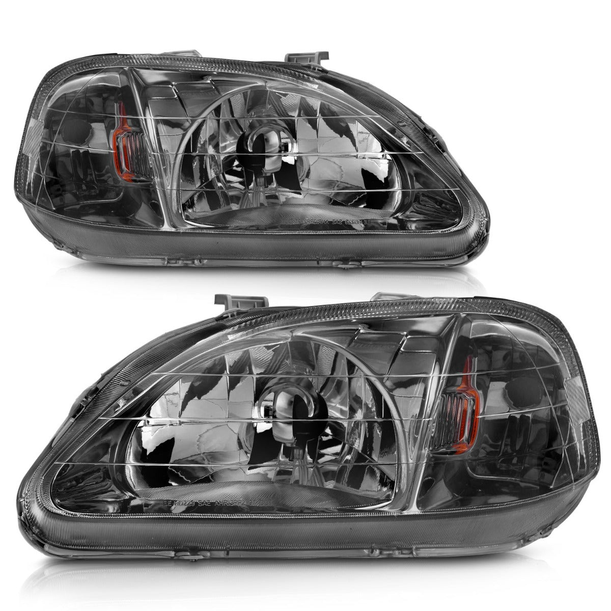 HONDA CIVIC 99-00 CRYSTAL HEADLIGHTS GUN METAL