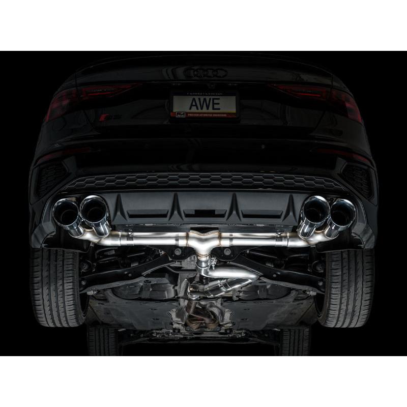 AWE 22-24 Audi 8Y S3 Track Edition Exhaust - Chrome Silver Tips-SR1 Performance