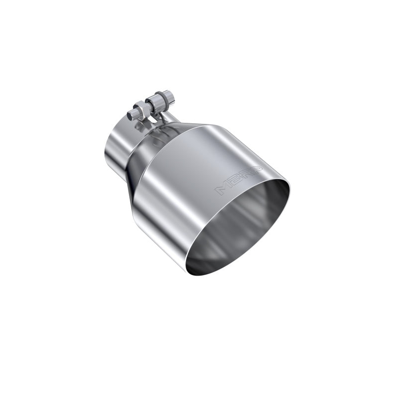 MBRP Universal T304 Stainless Steel Tip, 3in ID / 5in OD Out / 6.5in Length / Angle Cut Single Wall-SR1 Performance