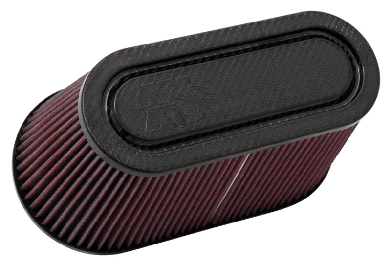 K&N Filter Univ Air Filter Carb Fib T/B 3-1/2in FLG OD / 12x6in B / 9-15/16x3-15/16in T / 6in H-SR1 Performance