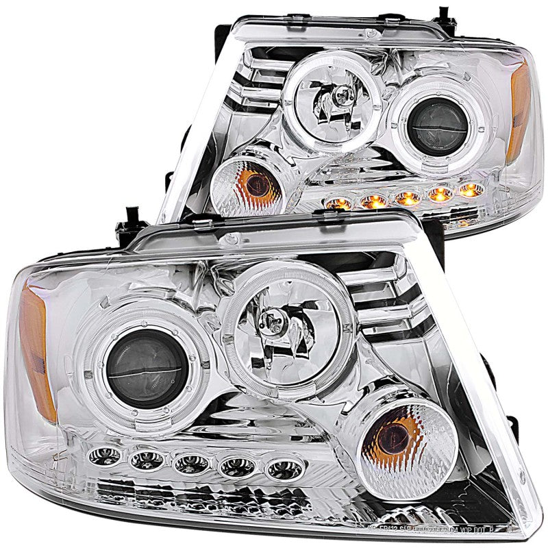 ANZO 2004-2008 Ford F-150 Projector Headlights w/ Halo and LED Chrome G2-SR1 Performance