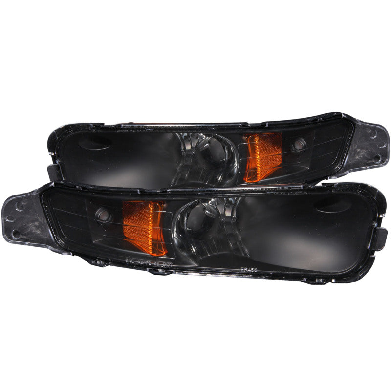 ANZO 2005-2009 Ford Mustang Euro Parking Lights Black w/ Amber Reflector-SR1 Performance