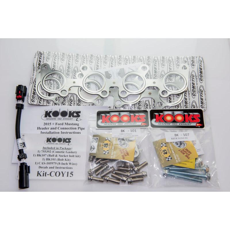 Kooks 15+ Mustang 5.0L 4V 2in x 3in SS Headers w/Green Catted OEM Connection Pipe-SR1 Performance