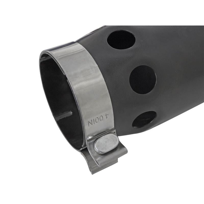 aFe Power Intercooled Tip Stainless Steel - Black 4in In x 5in Out x 12in L Bolt-On-SR1 Performance
