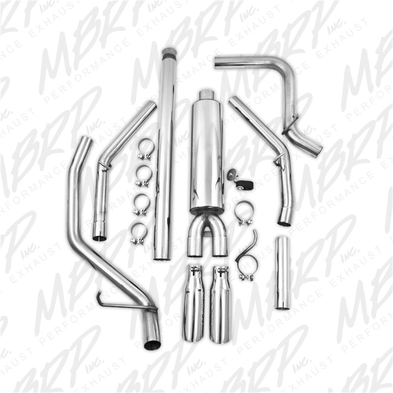 MBRP 14 Chevy/GMC 1500 Silverado/Sierra 4.3L V6/5.3L V8 Dual Split Rear T409 3in Cat Back Exhaust-SR1 Performance