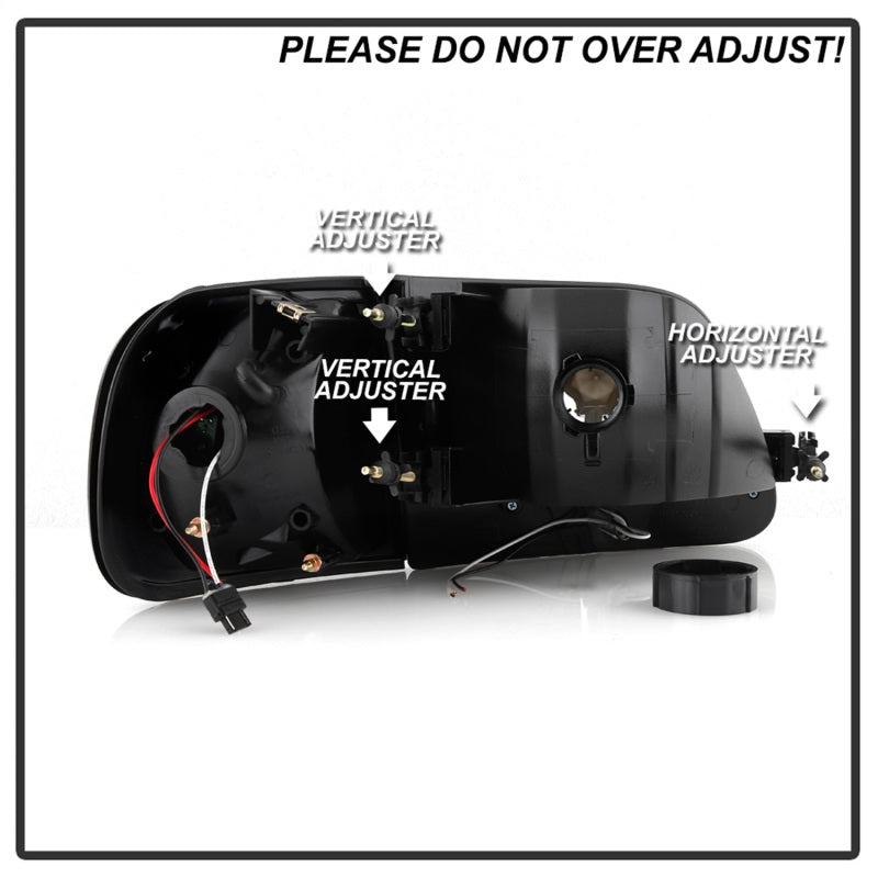 Xtune Ford F150 97-03 Crystal Headlights w/ Clear LED Corners Black HD-ON-FF15097-LED-SET-BK-SR1 Performance