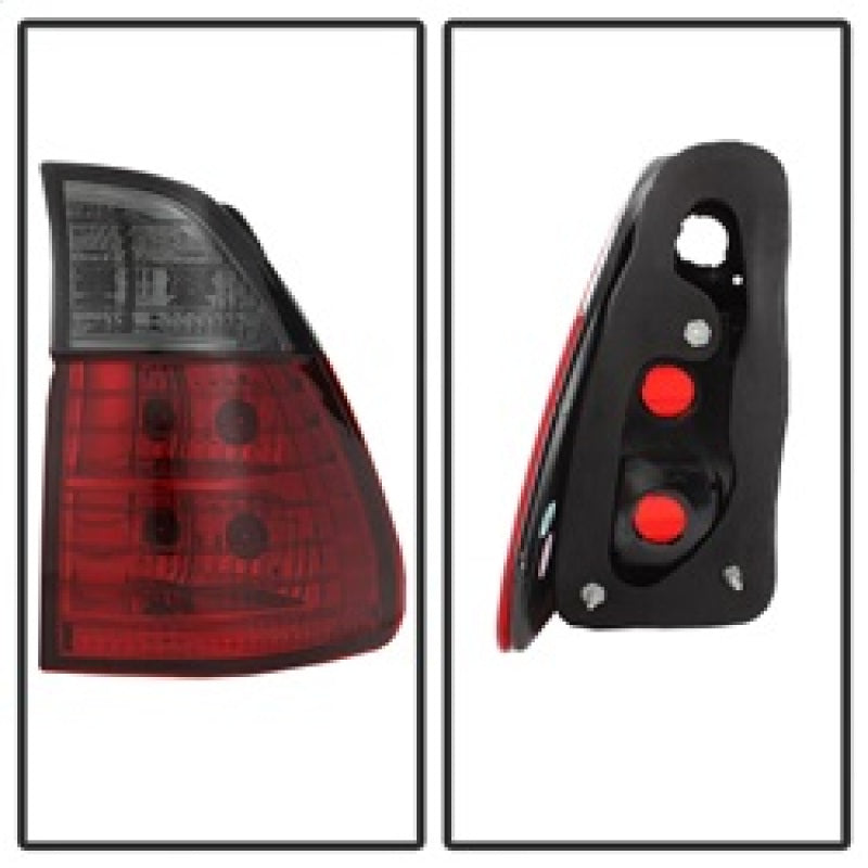 Spyder BMW E53 X5 00-06 4PCS Euro Style Tail Lights- Red Smoke ALT-YD-BE5300-RS-SR1 Performance