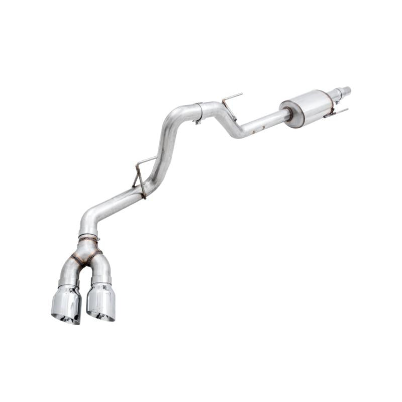 AWE Tuning 2015+ Ford F-150 0FG Single Exit Performance Exhaust System w/4.5in Chrome Silver Tips-SR1 Performance