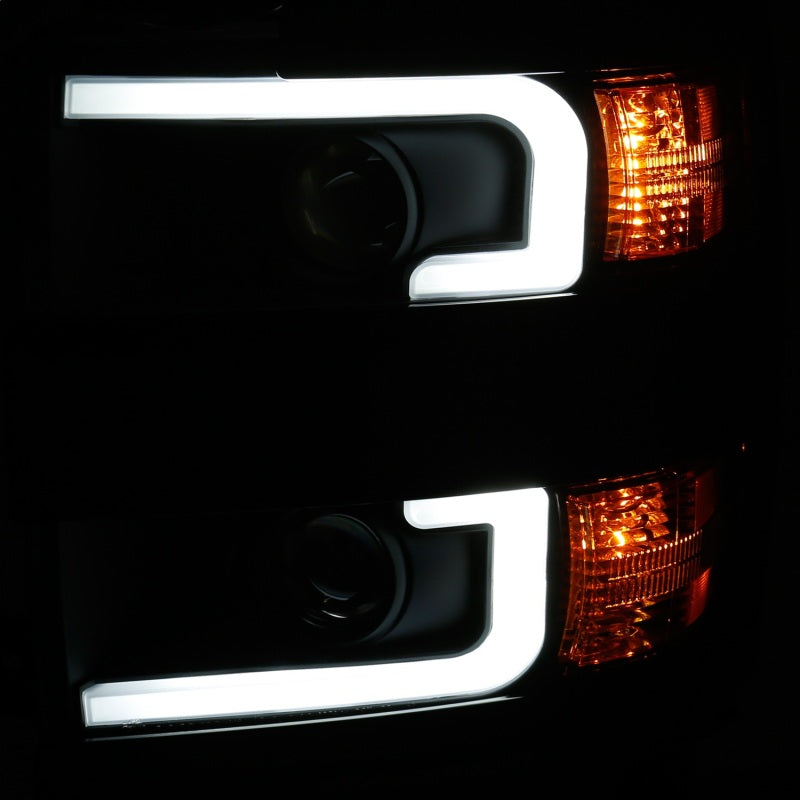 ANZO Projector Headlights 15-17 Chevrolet Silverado 2500HD / 3500HD Black w/ Black Rim-SR1 Performance
