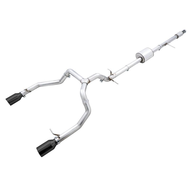 AWE Tuning 4th Gen GM 1500 5.3L 0FG Catback Split Rear Exit (Flat Bumper) - Dual Diamond Tips-SR1 Performance