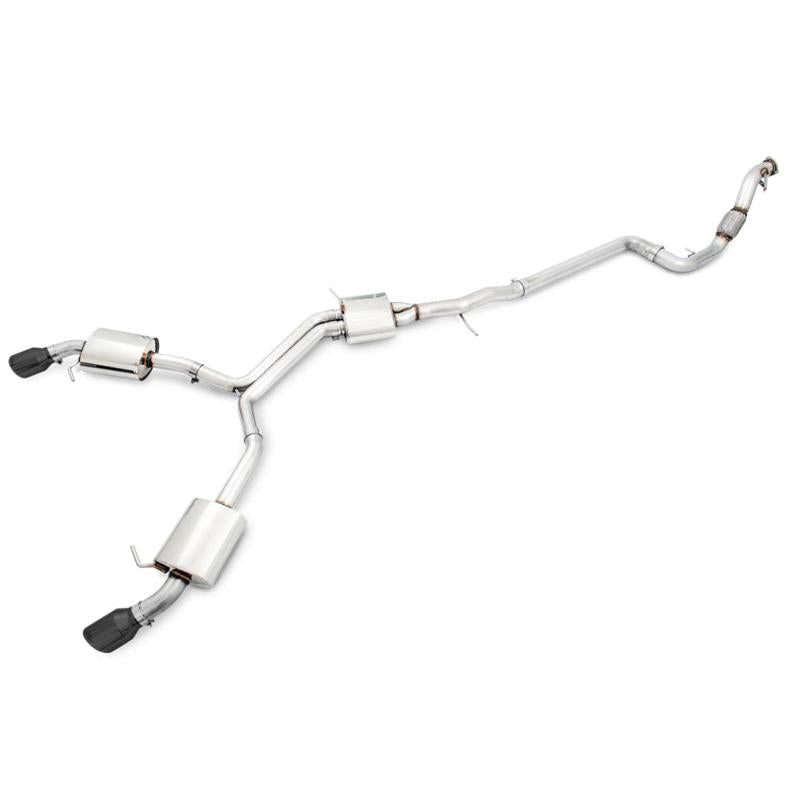 AWE Tuning Audi B9 A4 Touring Edition Exhaust Dual Outlet - Diamond Black Tips (Includes DP)-SR1 Performance