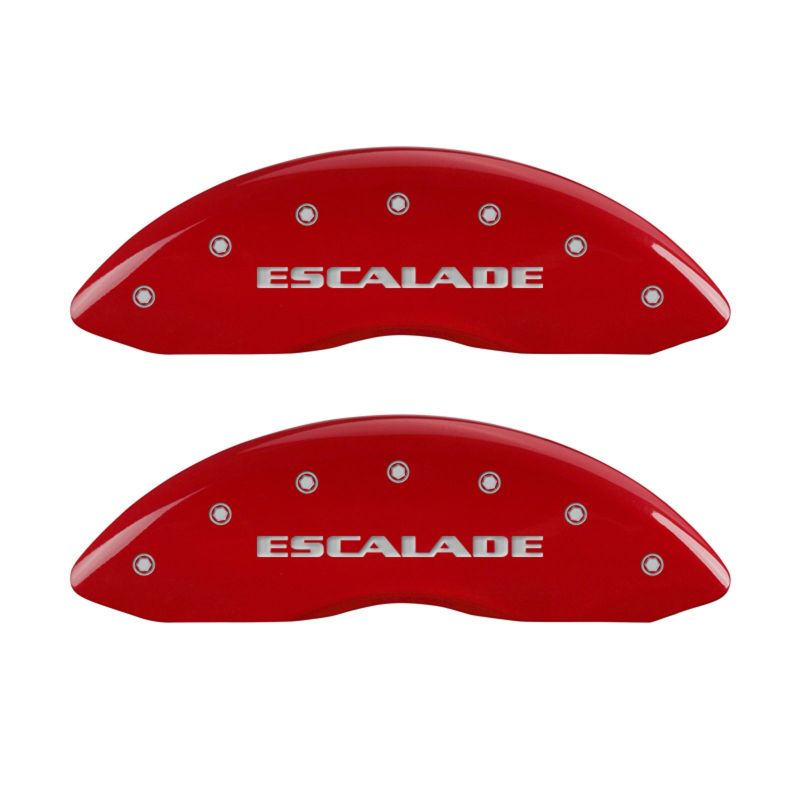 MGP 4 Caliper Covers Engraved Front Escalade Engraved Rear ESV Red finish silver-SR1 Performance