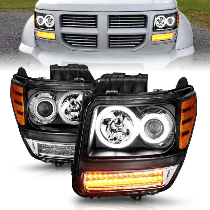ANZO 2007-2012 Dodge Nitro Projector Headlights w/ Halo Black (CCFL) G2-SR1 Performance