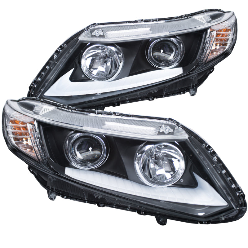 ANZO 2012-2015 Honda Civic Projector Headlights w/ U-Bar Chrome-SR1 Performance