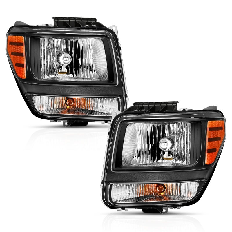 ANZO 2007-2012 Dodge Nitro Crystal Headlight Black Amber-SR1 Performance