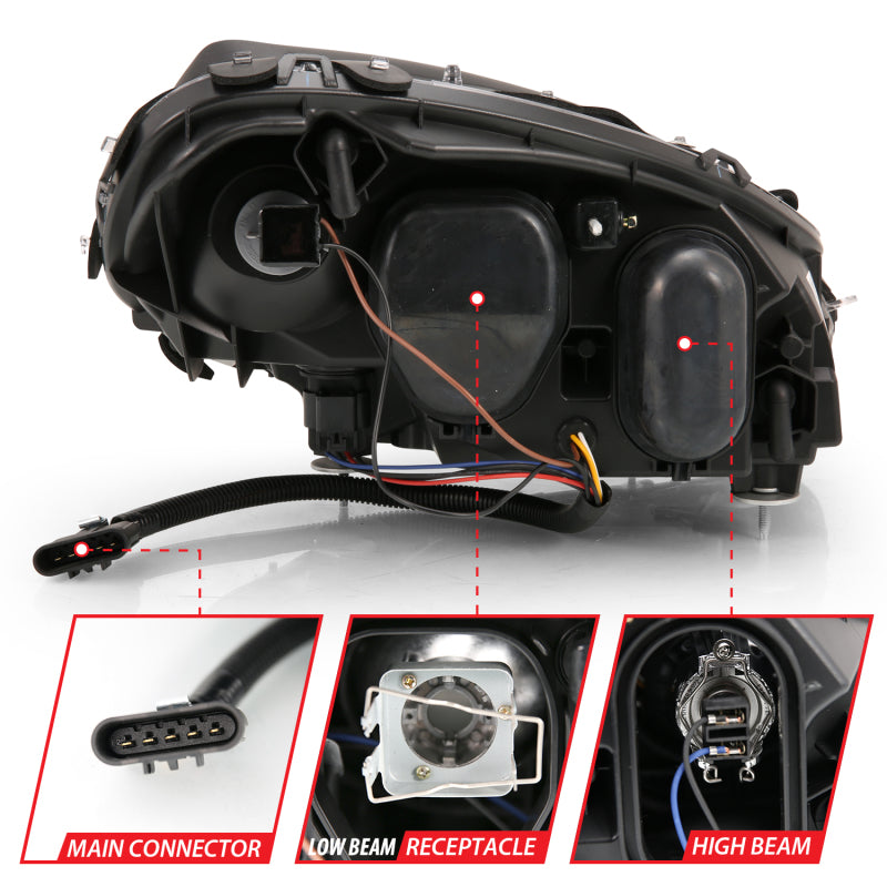 ANZO 2005-2013 Chevy Corvette Projector Plank Style Switchback H.L. Black Amber-SR1 Performance