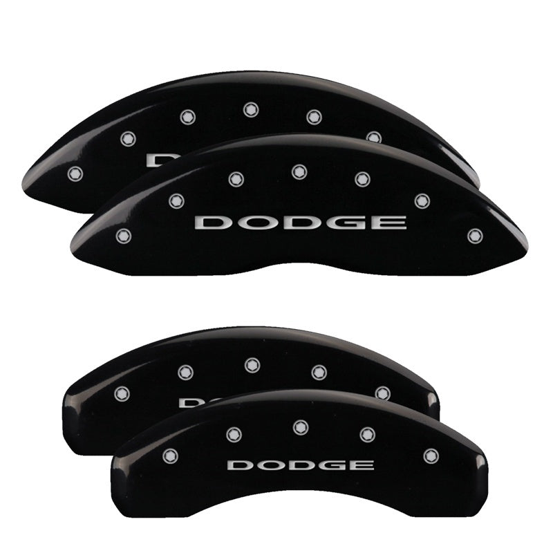 MGP 4 Caliper Covers Engraved Front & Rear With out stripes/Dodge Black finish silver-SR1 Performance