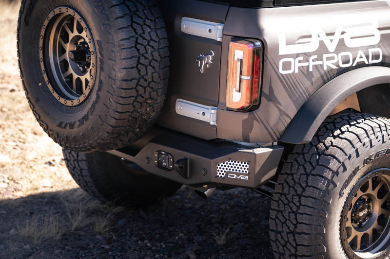 DV8 Offroad 21-22 Ford Bronco MTO Series Rear Bumper with Side License Plate Mount and Recovery Points