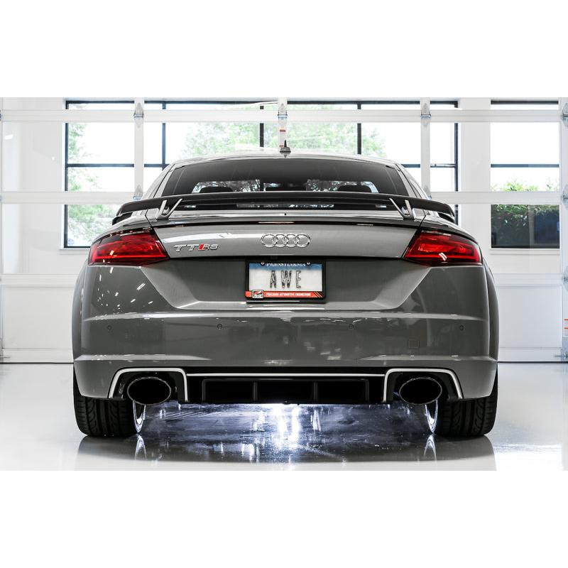 AWE Tuning 18-19 Audi TT RS 8S/RK3 2.5L Turbo Track Edition Exhaust - Diamond Black RS-Style Tips-SR1 Performance