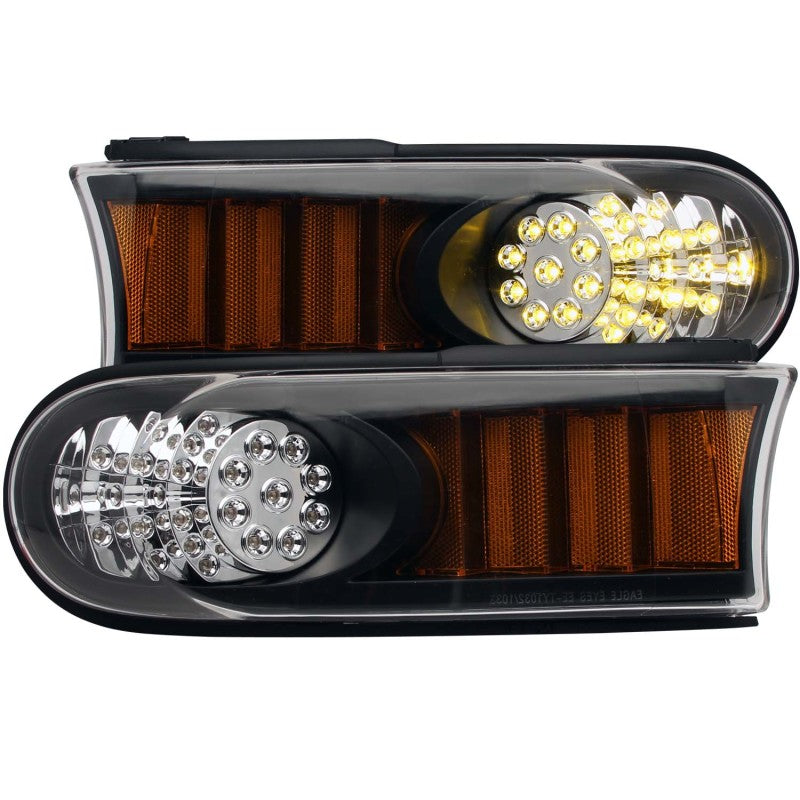 ANZO 2007-2013 Toyota Fj Cruiser LED Parking Lights Black w/ Amber Reflector-SR1 Performance