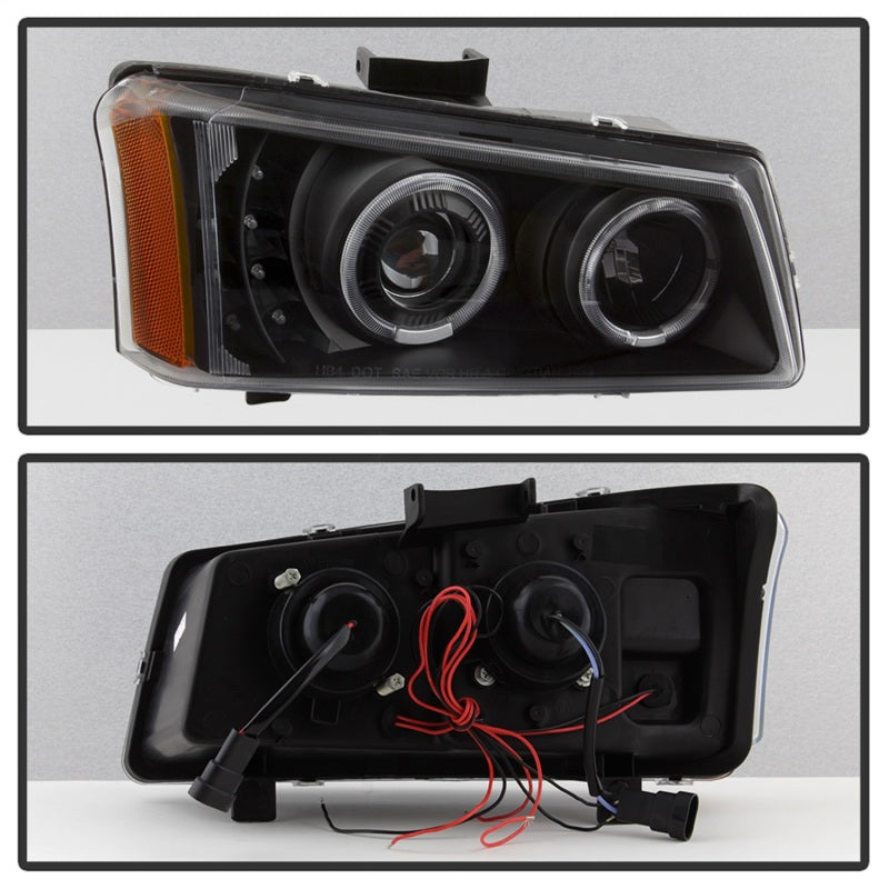 xTune Chevy Silverado 03-06 Projector Headlights 4pcs - LED Halo - Black PRO-JH-CSIL03-SET-BK-SR1 Performance