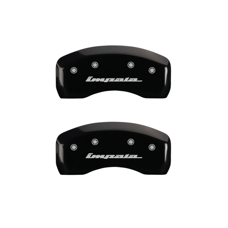MGP 4 Caliper Covers Engraved Front & Rear Impala Black finish silver-SR1 Performance