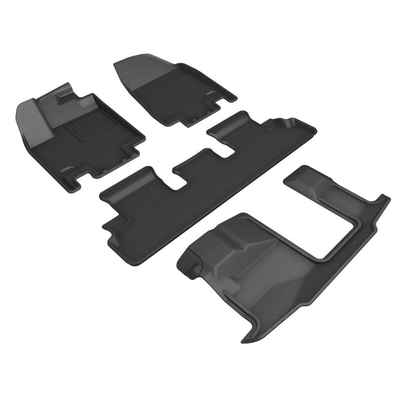 3D MAXpider 22-23 Infiniti QX60 7 Seat Kagu Black Floormat- Row 1/2/3-SR1 Performance