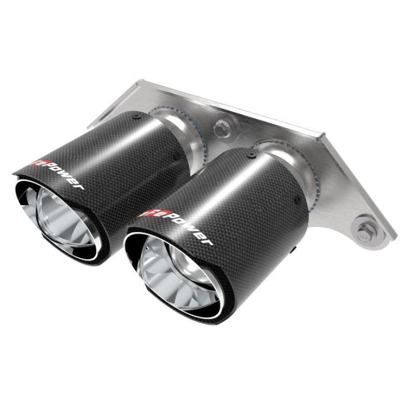 aFe Power Mach Force Xp 4in 304 SS Bolt-On Exhaust Tips Carbon Fiber 14-19 Porsche 911 GT3 3.8L/4.0L-SR1 Performance