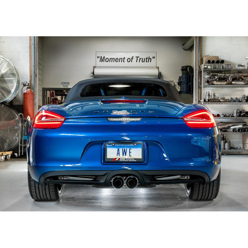 AWE Tuning Porsche 981 Performance Exhaust System - w/Diamond Black Tips-SR1 Performance