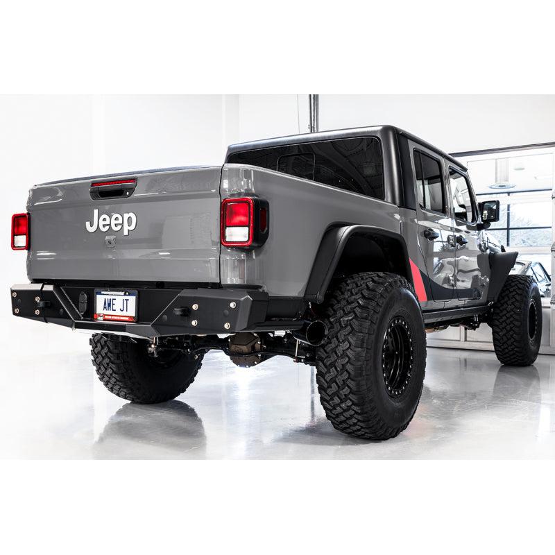 AWE Tuning 20-21 Jeep Gladiator JT 3.6L Tread Edition Cat-Back Dual Exhaust - Diamond Black Tip-SR1 Performance