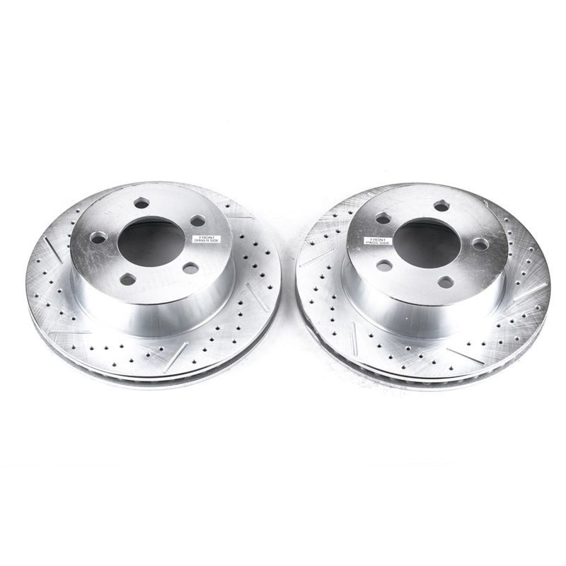 Power Stop 99-01 Jeep Cherokee Front Evolution Drilled & Slotted Rotors - Pair-SR1 Performance