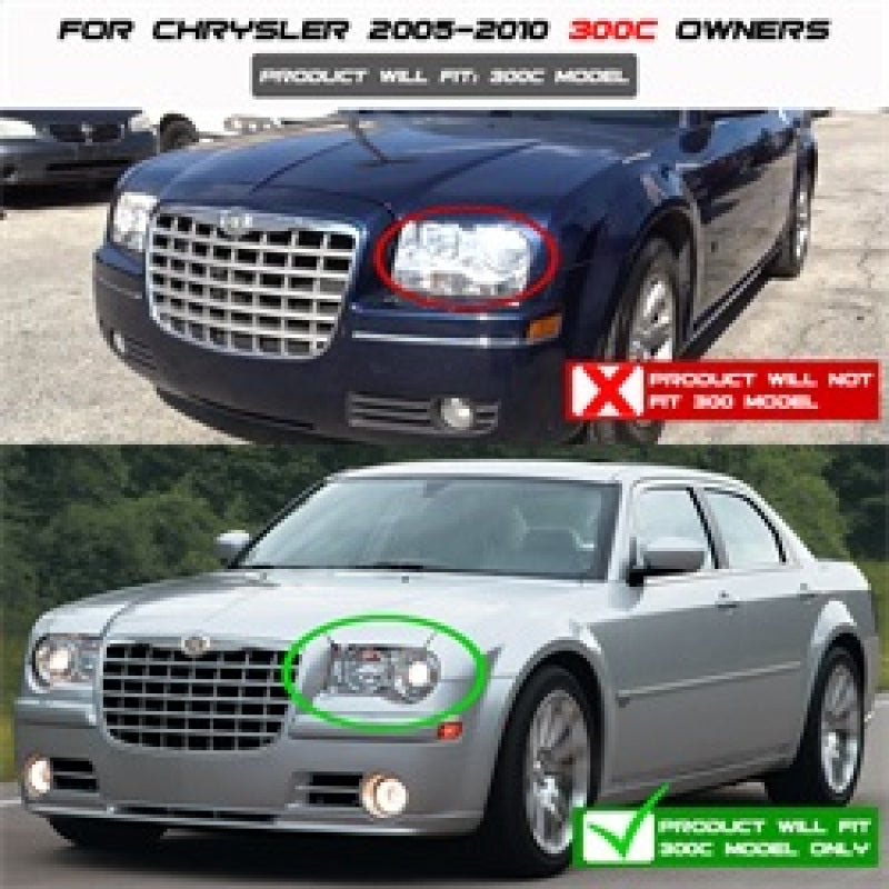Spyder Chrysler 300C 05-10 Projector Headlights LED Halo LED Smke (Not Included) PRO-YD-C300C-HL-SM-SR1 Performance
