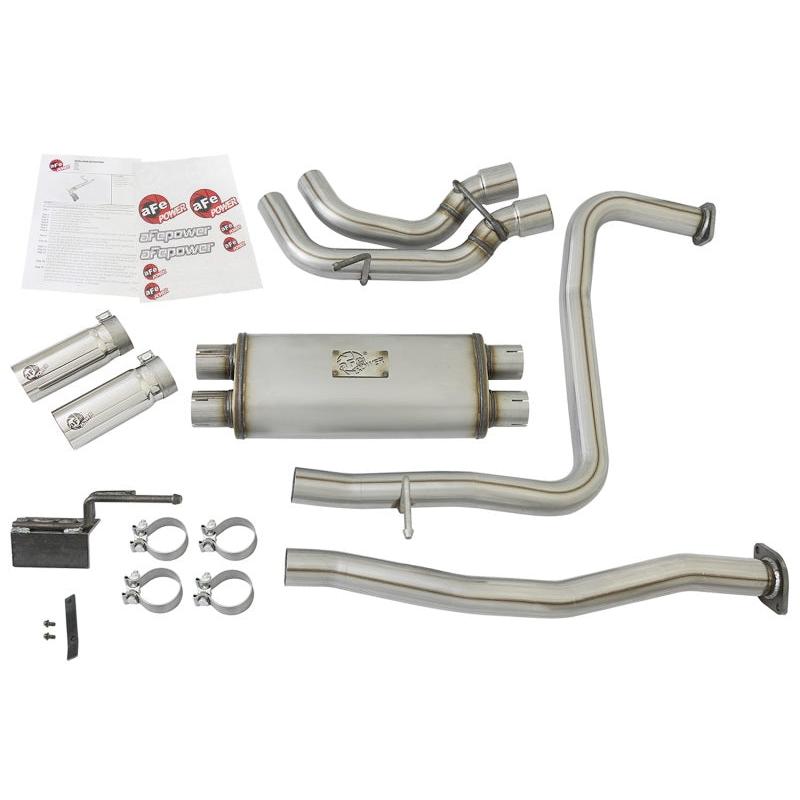 aFe POWER Rebel Series 2-1/2in 409 SS Cat Back Exhaust w/ Polished Tips 16-17 Nissan Titan V8 5.6L-SR1 Performance