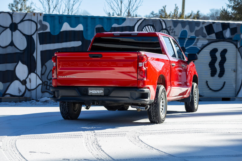 MBRP 19-24 GM 1500 Silverado/Sierra 2.7L Alum. Steel 3 Cat-Back w/ Single Side 4in Single Wall Tip-SR1 Performance
