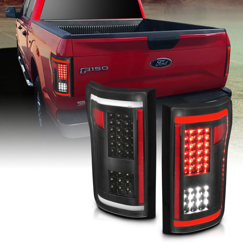ANZO 2015-2017 Ford F-150 LED Taillights Black-SR1 Performance