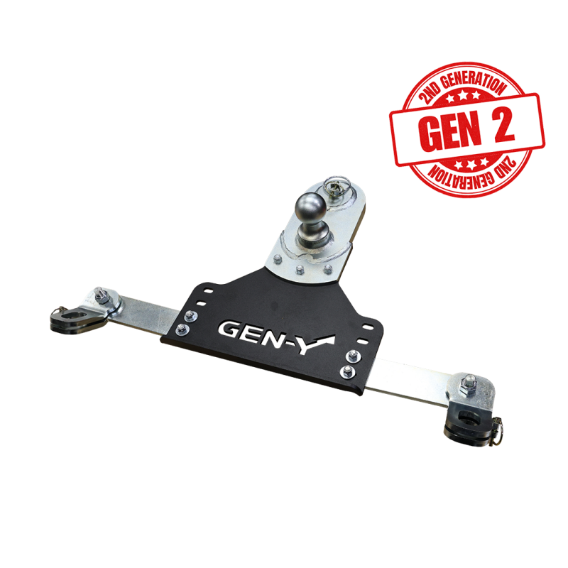 GEN-Y Hitch GoosePuck GEN II 5-inch Offset Ball Mount for GM Short & Long Bed Trucks with Safety Chain Anchors