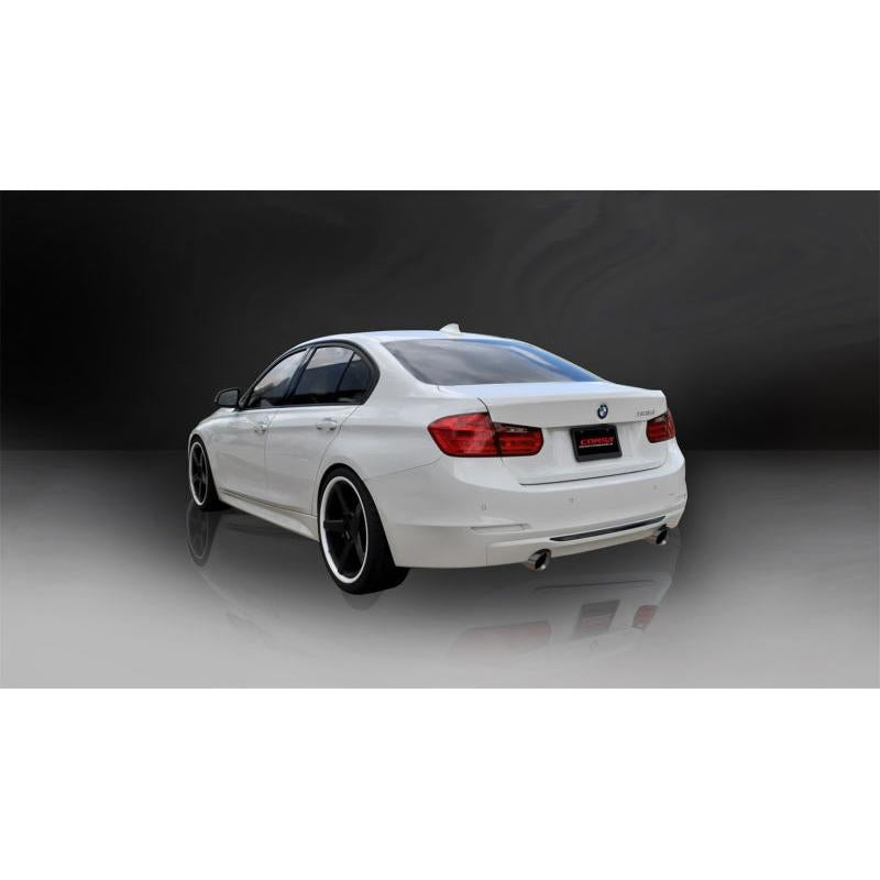 Corsa 2012-17 BMW 335i Sedan RWD F30 3in Polished Touring Dual Rear Single 3.5in Tip Cat-BackExhaust-SR1 Performance