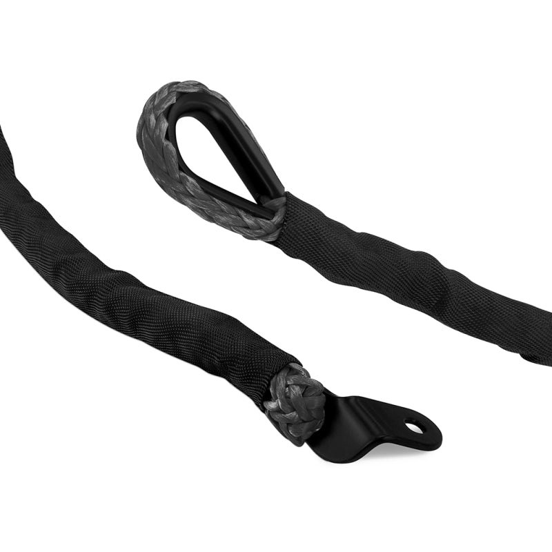 Borne Off-Road Winch Hook with 3/8-inch Rope and Hand Strap - Black