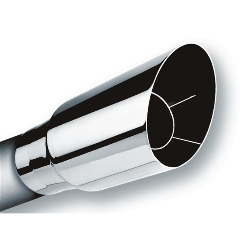 Borla Universal Polished Tip Single Round Angle-Cut (inlet 2 1/2in. Outlet 3 1/2in) *NO Returns*-SR1 Performance