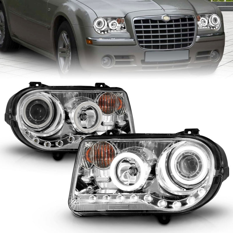 ANZO 2005-2010 Chrysler 300C Projector Headlights w/ Halo Chrome (CCFL) G2-SR1 Performance