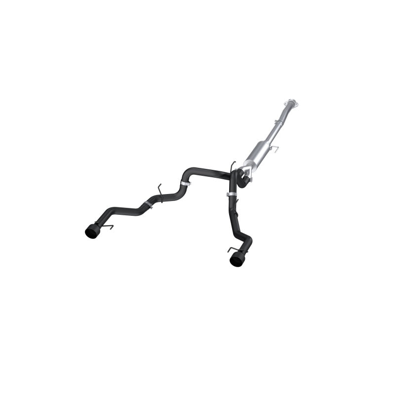 MBRP 22-23 Ford F150 T304 5in OD Black Tip Dual Rear Exit 3in Black Coated Cat Back Exhaust-SR1 Performance