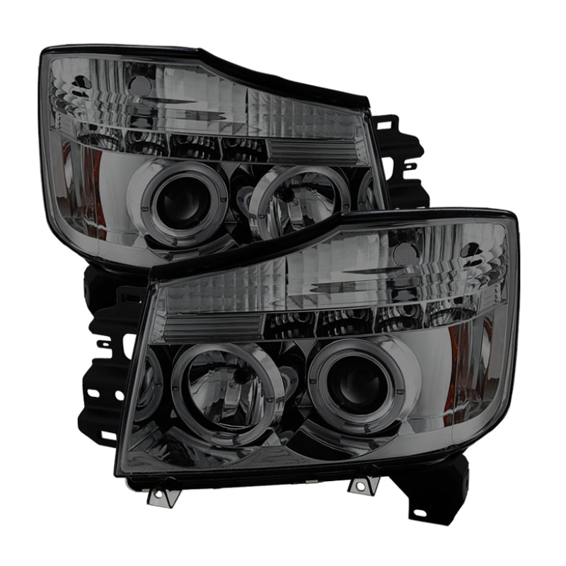 Spyder Nissan Titan 04-14/Armada 04-07 Projector Headlights LED Halo LED Smke PRO-YD-NTI04-HL-SM-SR1 Performance