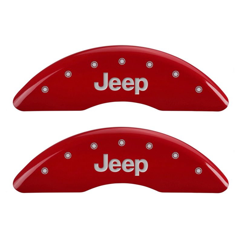 MGP 4 Caliper Covers Engraved Front & Rear JEEP Red finish silver-SR1 Performance