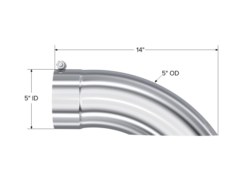MBRP Universal Tip 5 O.D. Turn Down 5 inlet 14 length-SR1 Performance