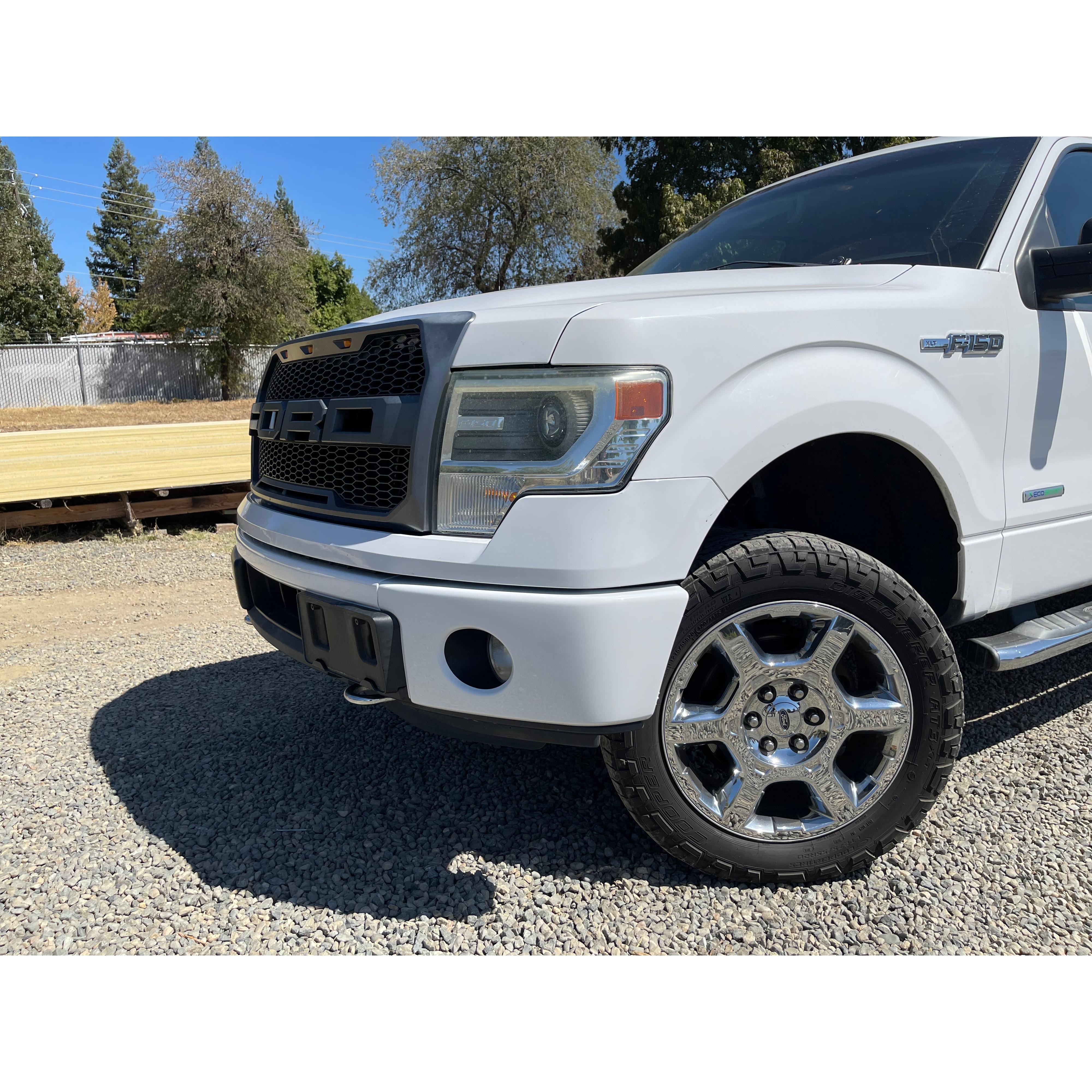 2009-2014 Ford F150 - Front BUMPERSHELLZ™ - Truck Bumper Chrome Delete Caps