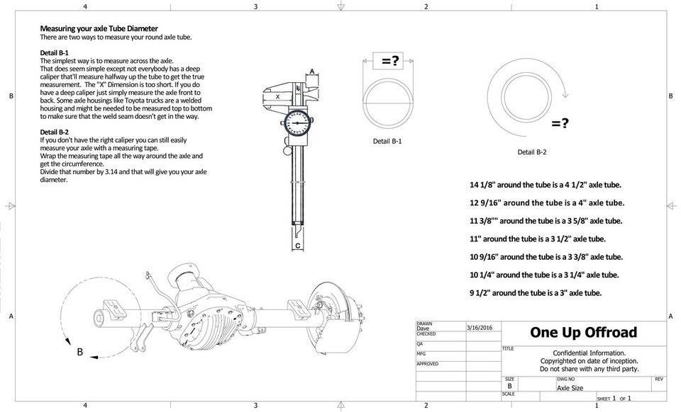 Diagram of an S&B Under Axle Bar Mounts, 4-1/4in & 4-1/2in Axle, U-Bolts Down