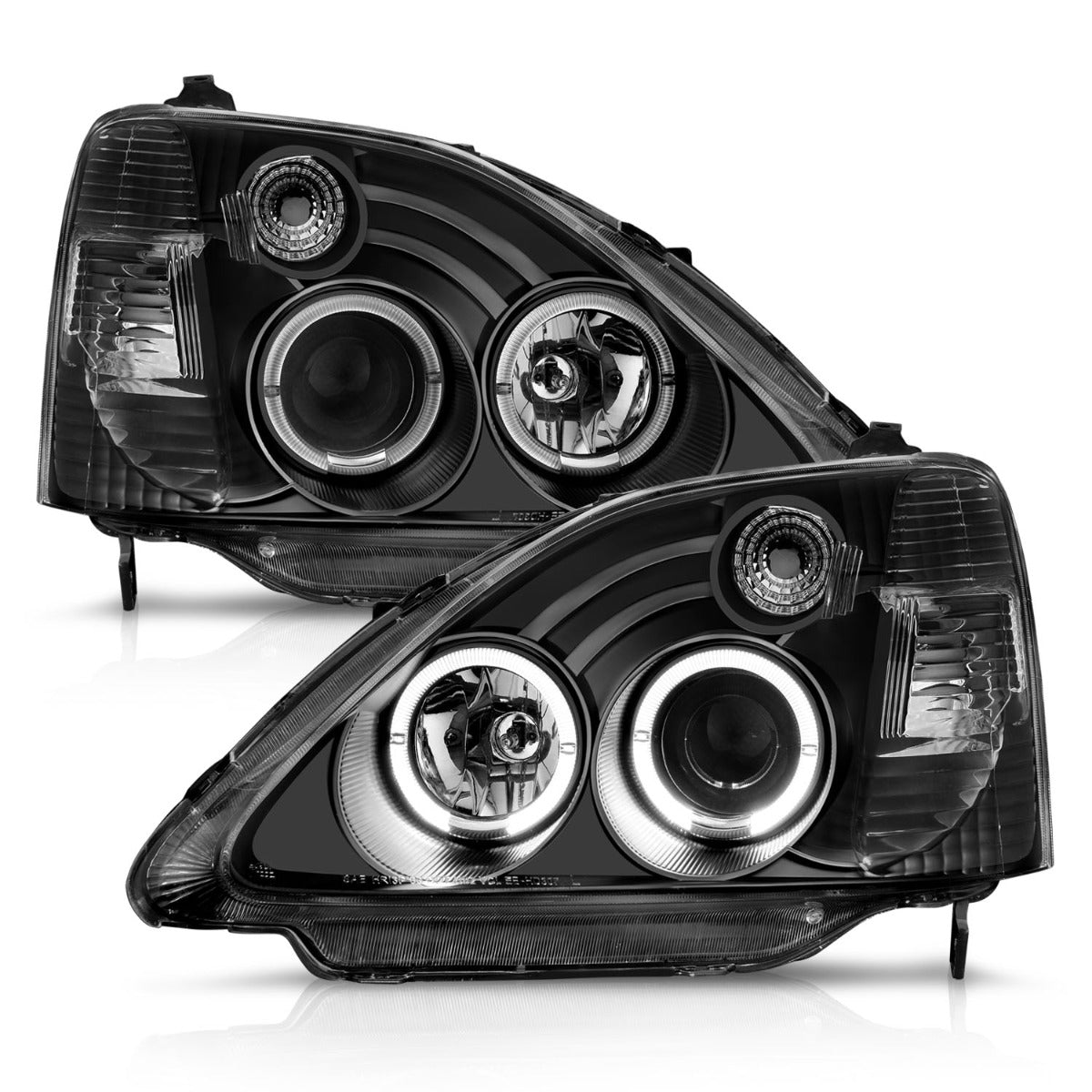 HONDA CIVIC 02-03 3DR PROJECTOR HALO HEADLIGHTS BLACK