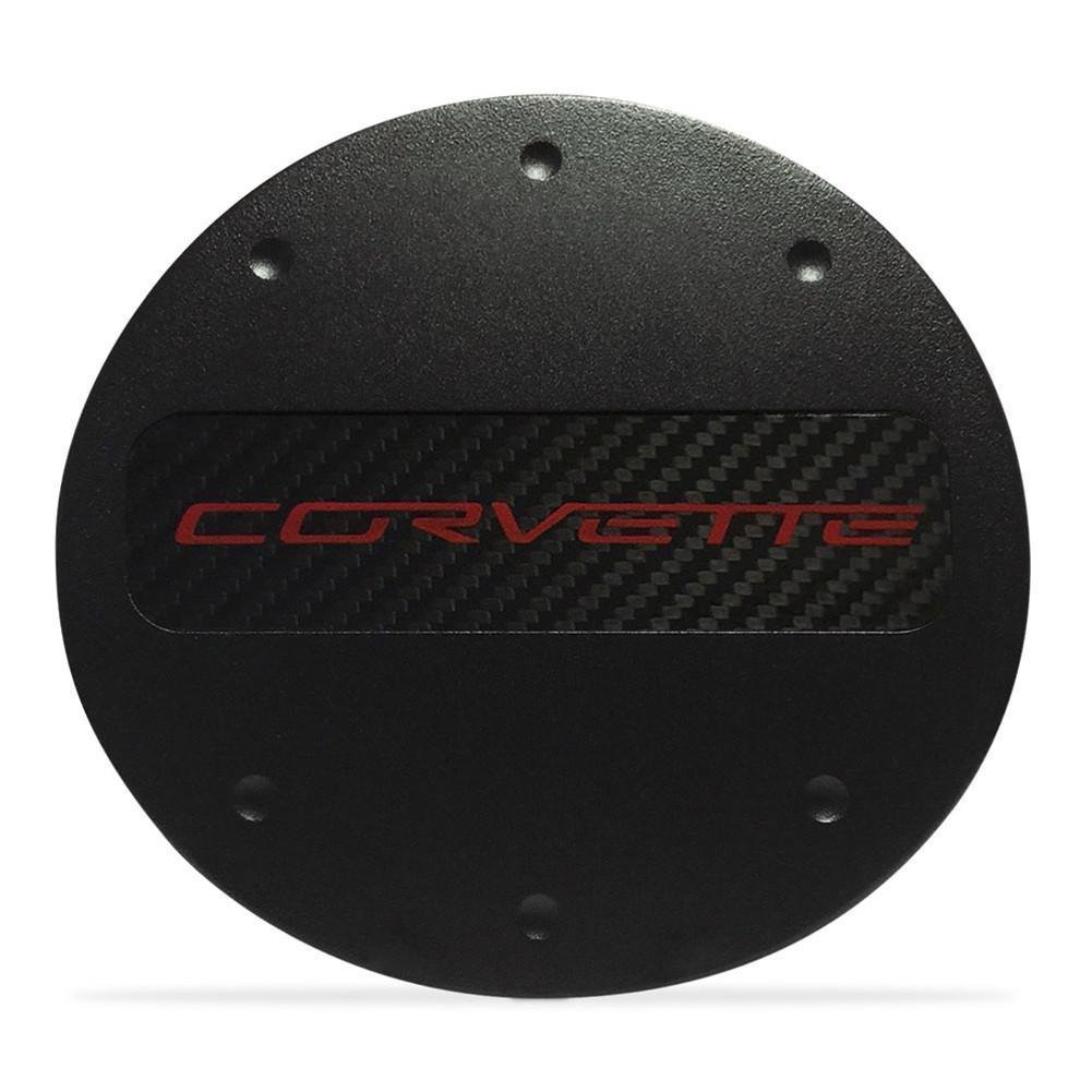 C7 Corvette - Billet Fuel Door - Coupe and Convertible - Black Powder Coat : Stingray, Z51